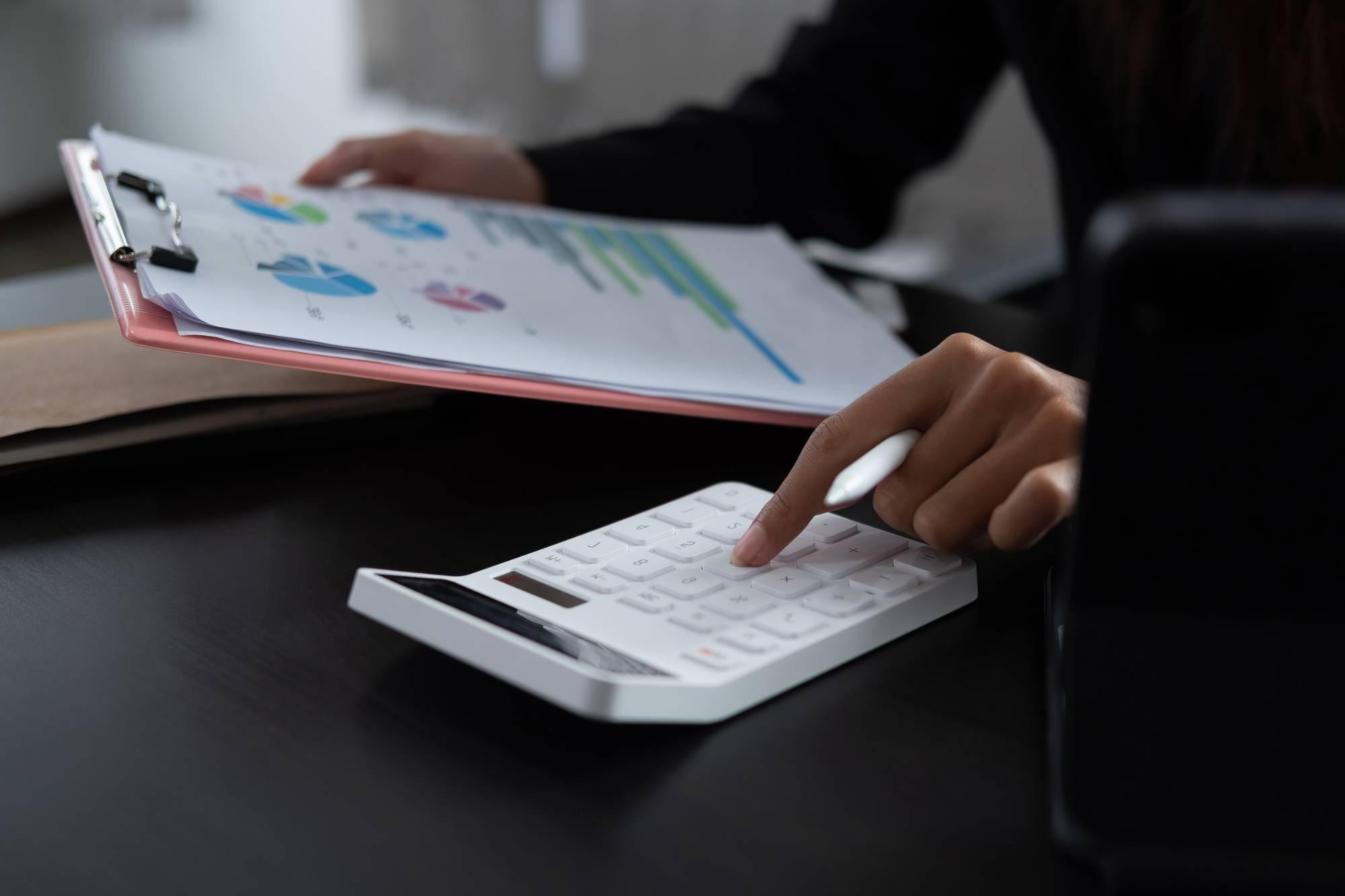 woman with calculator